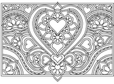 Download, print, color-in, colour-in Page 38 - Heart and Flowers